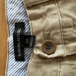 Banana Republic Beige Striped Trousers